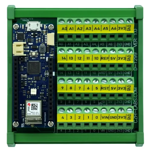 Vista 6 de Placa del módulo de ruptura del bloque de terminales del tornillo del montaje en carril DIN para Arduino MKR.