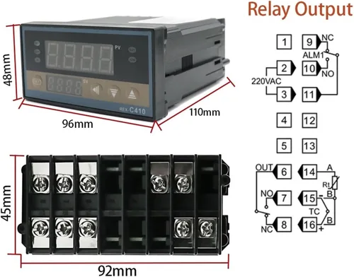 Vista 4 de PID Digital Intelligent Industrial Temperature Controller K Universal Input REX-C100 C400 C700 C900 Thermostat SSR Relay Output(C100 SSR)