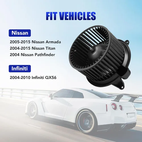 Vista 3 de Motor de ventilador compatible con 2005-2015 Nissan Armada, 2004-2008 Nissan Titan, 2004-2010 Infiniti QX56. Motor de ventilador de calefacción