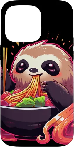 Vista 21 de Sloth Eating Ramen Japanese Noodles Soup Kawaii Case for iPhone 17