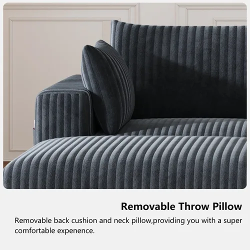 Vista 12 de Sofá modular modular de 108 pulgadas para sala de estar, sofá sin hueso en forma de L con diván de asiento profundo, no requiere montaje, sofá cama