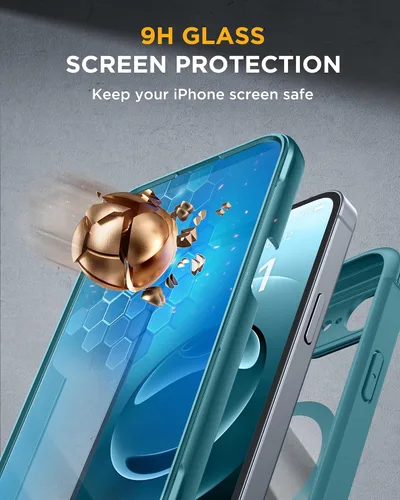 Vista 387 de Miracase Serie de vidrio para iPhone 11 de 6.1 pulgadas, funda protectora de cuerpo completo resistente mejorada con protector de pantalla de vidrio