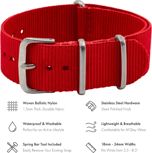 Vista 2 de Benchmark Basics Correa de reloj de nailon Correa de reloj militar de nailon balístico impermeable de una pieza para hombres y mujeres Elección
