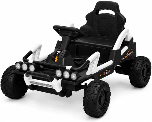 Vista 11 de 12V Electric Go Kart for Kids, Ride On Buggy Car with Metal Frame Ages 3-6 Blue