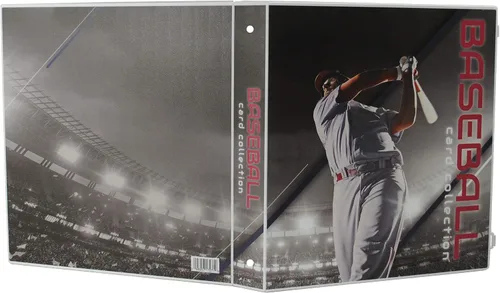 Vista 8 de Carpeta de colección de tarjetas coleccionables con temática de béisbol con páginas de tarjetas intercambiables. La carpeta/estuche está