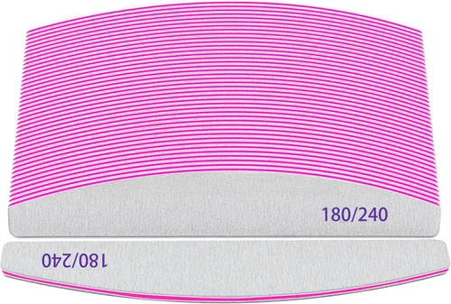 Vista 10 de Grano 80/80, 12 limas de uñas para tableros de gel de extensión de uñas de polietileno, para uñas acrílicas, gruesas para uñas postizas