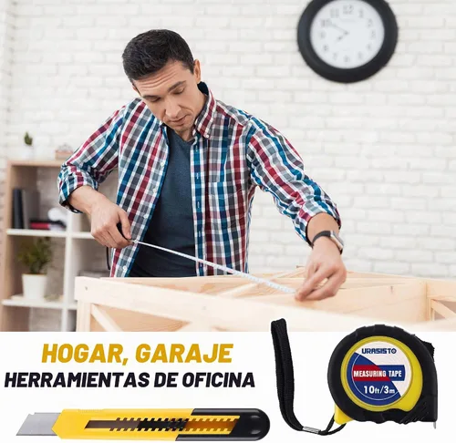 Vista 5 de URASISTO Kit de herramientas para el hogar de 40 piezas con caja de fácil transporte, pequeño juego de herramientas de mano básicas perfecto