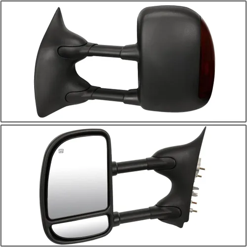 Vista 2 de DNA Motoring TWM-004-T888-BK-AM - Par de espejos laterales de remolque calefactables con luz de giro compatibles con 99-07 F250 / F350 / F450 / F550
