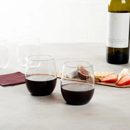 Vista 4 de Restaurantware Copas de vino de plástico transparente de 12 onzas, reutilizables, 10