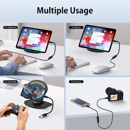 Vista 6 de Adaptador USB C a USB OTG para Android, 5Gbps On The Go USB3.0 USBC macho a USB-A hembra Adaptador Android OTG Cable para Samsung Galaxy S26 S25 FE