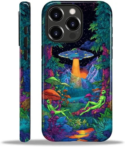 Vista 64 de Funda para iPhone 11 Funda, Diseño de Plantas de Nave Espacial Alienígena - Protección Dual Híbrida Silicona + PC Duro Resistente a Golpes Cubierta