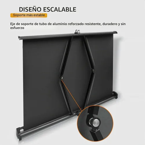 Vista 2 de Pantalla de proyector de 50 pulgadas, pantalla de proyector 16:9, soporte de trípode retráctil para sala de reuniones de cine en casa, escuela
