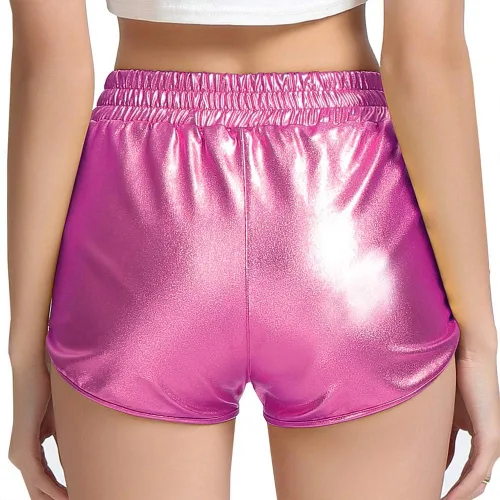 Vista 2 de Makarthy - Pantalones cortos metálicos para mujer