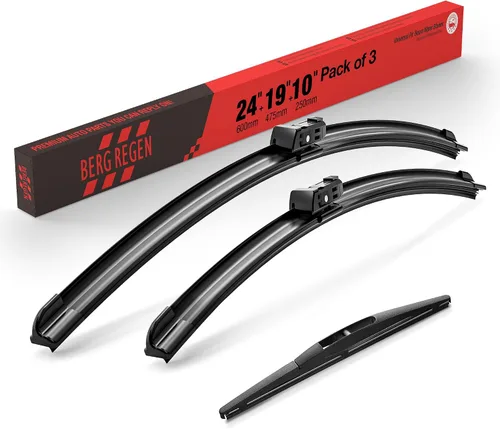 Vista 139 de BERG REGEN Escobillas limpiaparabrisas de 15"+15" con escobilla trasera de 13" - Juego de repuesto automotriz para Jeep Wrangler JK 2008 2009 2010