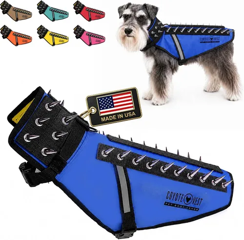 Vista 10 de CoyoteVest Chaleco Protector de Arnés para Perro, Accesorios Reflectantes para Perro con Picos para Proteger a tu Mascota de Ataques de Rapaces