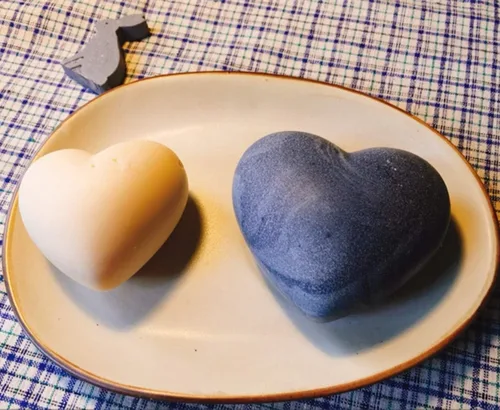 Vista 4 de Grainrain Molde de silicona para jabón, hecho a mano, molde de resina de vela 3D para corazón de jabón hecho a mano (15048-pequeño)