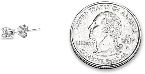 Vista 4 de Juego de 2 pares de pendientes de cartílago unisex, de plata de ley, 0.079in, redondos, con circonita cúbica y bolas