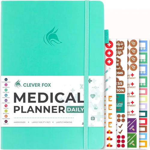 Vista 10 de Clever Fox Planificador médico diario: cuaderno de diario de salud, diario de bienestar y cuaderno de registro de autocuidado, dura 3 meses, 7 x
