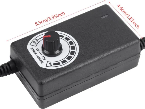 Vista 4 de Convertidor de CA a CC 110V-240V a 3-12V Adaptador de corriente 2A con enchufe de EE. UU. para ventilador eléctrico, motor de taladro, control