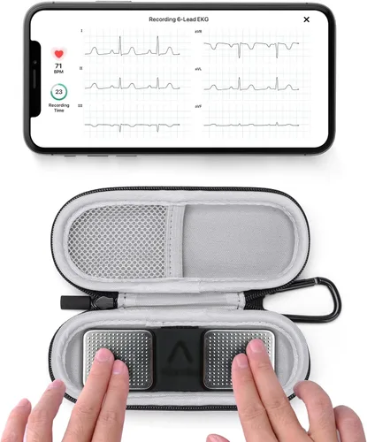 Vista 3 de Funda para monitor de electrocardiograma personal KardiaMobile de 1L 6L, estuche de transporte duro de viaje para AliveCor Kardia Heart Monitor