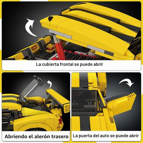 Vista 3 de Mould King 10046 Kits de Bloques de Construcción de Supercoches, Sets de Construcción de Modelos de Coches Dodge Viper, Regalo MOC de Coche