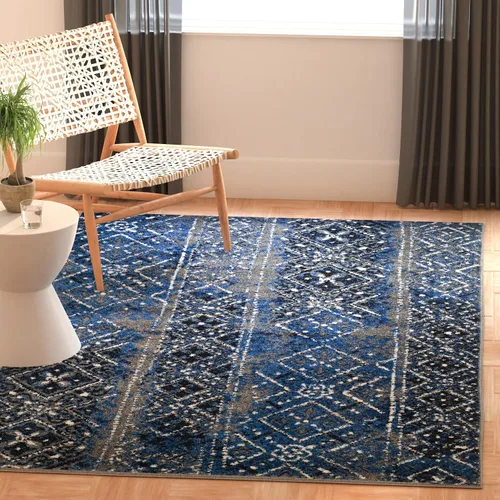 Vista 43 de SAFAVIEH Alfombra de área 8x10 - Colección Adirondack - Grande - Negro y plateado, diseño marroquí bohemio, no suelta pelusa y fácil de limpiar