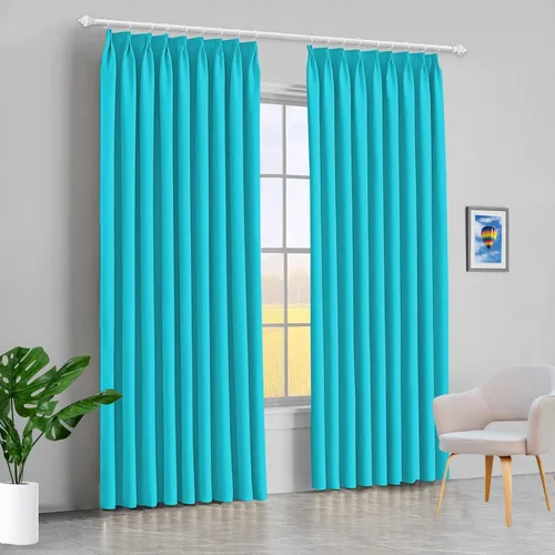 Vista 15 de Mamu Thread Collection Double Pinch Pleates Polyster Blended Blackout Curtain Panel & Drapes- Wine Solid, 42 Inch by 45 Inch- 2 Panel- (21+21) Wide