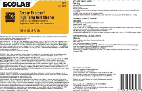 Vista 2 de Ecolab Limpiador para parrilla Grease Express HighTemp, 32oz 10127