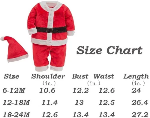 Vista 2 de LMYOVE Disfraz de Navidad para bebé conjunto de cosplay de Papá Noel para niños y niñas