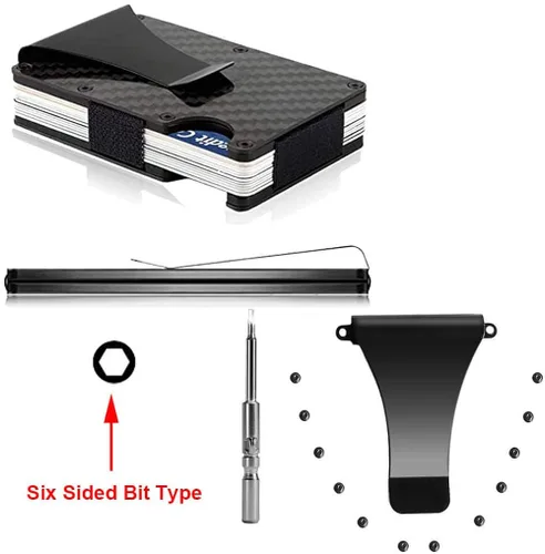 Vista 7 de UpLook Tornillos de repuesto para cartera con clip de metal para kit de reparación de billetera de metal RFID