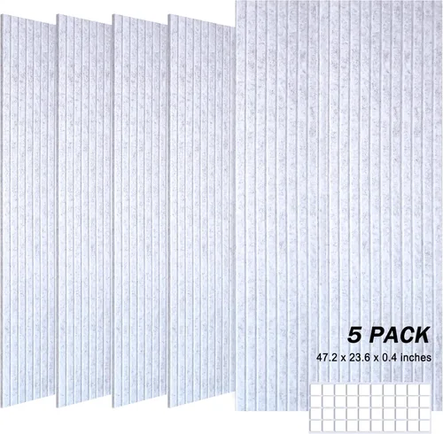 Vista 14 de Paneles de pared de piedra sintética 3D, paneles de pared de 1.18 pulgadas para decoración de pared interior, 4 paneles de revestimiento