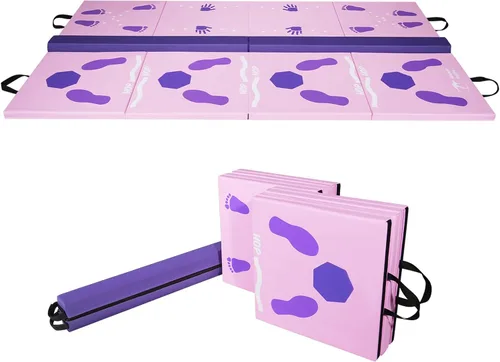 Vista 11 de Kangaroo Hoppers Gymnastics Tumbling Mats for Kids, Foldable Gym Mat with Carrying Handles for Home Activity Play