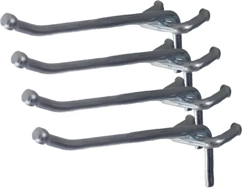 Vista 9 de Presa Ganchos de estantería para tablero perforado de acero negro resistente, 2 pulgadas, paquete de 50