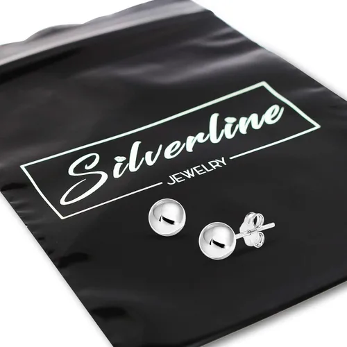 Vista 5 de Silverline Jewelry Aretes de bola de plata de ley 925 0.079 in-0.433 in