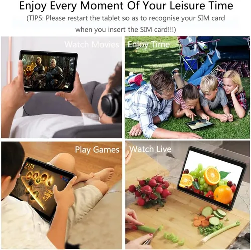 Vista 6 de PRITOM Tableta de teléfono Android 13 de 10 pulgadas con ranura SIM, 64 GB Quad Core, pantalla táctil IPS, cámara trasera de 8 MP WiFi GPS Bluetooth