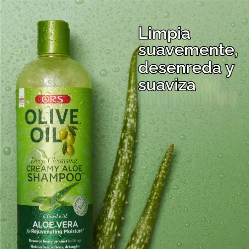 Vista 5 de ORS Champú cremoso de aloe con aceite de oliva con infusión de Aleo Vera 12.5 onzas