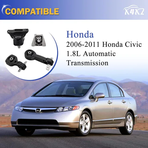 Vista 2 de Juego de 4 soportes de motor y transmisión para Honda Civic 1.8L A4530 A4534 A4543 A4546 de 2006, 2007, 2008, 2009, 2010, 2011