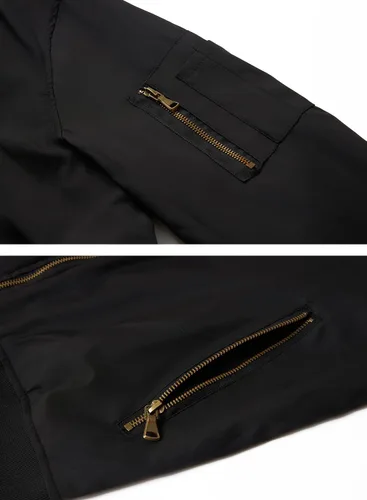 Vista 5 de HOOD CREW Chaqueta bomber para hombre, ligera, casual, elegante, para primavera, otoño, cortavientos, con cremallera, con bolsillos