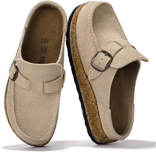 Vista 10 de Project Cloud – Zuecos estilo mocasín para mujer de cuero 100% auténtico, con espuma viscoelástica, resistentes al agua, tipo slip-on