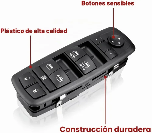 Vista 5 de Interruptor de ventana eléctrica para Cherokee 68231805AA 2015-2017, 2015-2022 Para Ram 1500 2016-2022, 2011-2020 300, 2011-2019 Charger