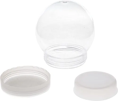 Vista 3 de Creative Hobbies Paquete de 6 (100mm) 4 Pulgadas DIY Globo de Nieve Globo de Agua - Plástico Transparente con Tapa de Tornillo Perfecto
