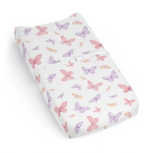 Vista 10 de Sweet Jojo Designs Funda para cambiador de bebé (flores de ciervos del bosque) para niñas, fundas para cambiar pañales para bebés/recién nacidos