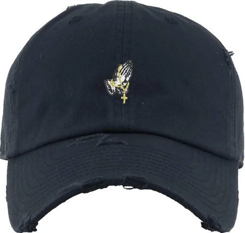 Vista 2 de Gorra de béisbol con diseño de manos rezando, para papá, estilo polo no construido, ajustable