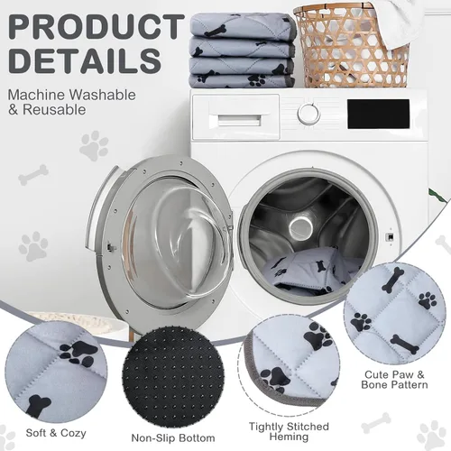 Vista 6 de Namalu Paquete de 4 camas autocalentables para gatos, 18 x 24 pulgadas, autocalentamiento para perros y gatos, almohadilla reflectante del calor