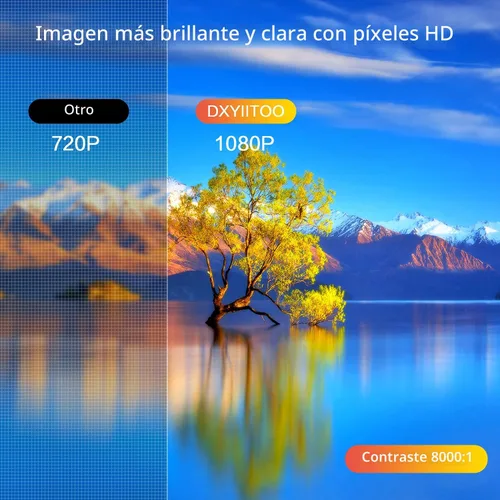 Vista 3 de Proyector Native 1080P con WiFi 6 y Bluetooth bidireccional, proyector de video Full HD para películas al aire libre, proyector de pantalla de 300