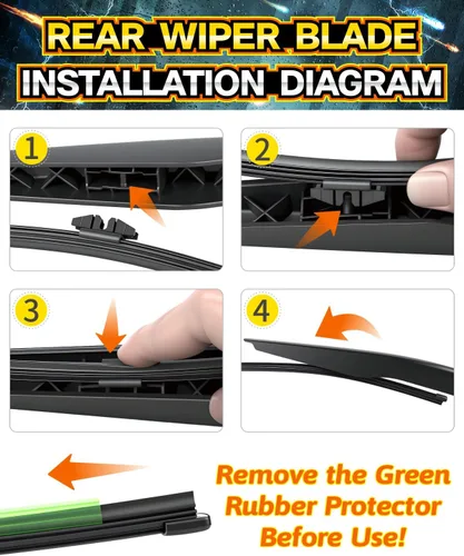 Vista 6 de Conjunto de limpiaparabrisas trasero, repuesto para Ford Escape 2013-2019 Juego de brazos de limpiaparabrisas trasero - Precisión estilo OEM