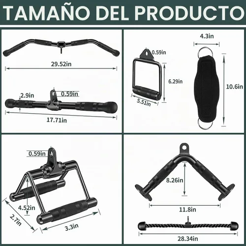 Vista 3 de Cable Machine Attachment, Cable Attachments for Gym, Gym Cable Attachments, Cable Machine Attachments Set