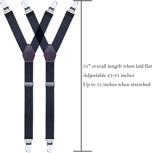 Vista 2 de FOX-TECH Liguero ajustable para hombre, liguero antideslizante con clip de metal dentado