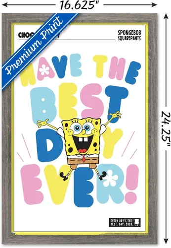 Vista 3 de Trends International Nickelodeon Bob Esponja - Póster de pared con texto en inglés «Choose Happy Wall», 22.4 pulgadas de largo x 14.7 pulgadas