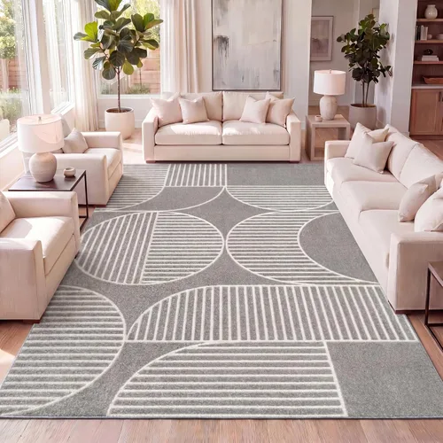 Vista 10 de JONATHAN Y Nordby - Alfombra de tiras arqueadas de alto a bajo, para interiores y exteriores, 2x8, Beige/Crema, para patio, patio trasero, sala